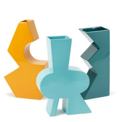 Vaso decorativo in ceramica gialla Tribal A