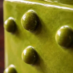 Vaso decorativo in ceramica smaltata verde cactus
