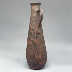 Vaso decorativo in gres nero e rosso N.74