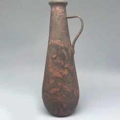 Vaso decorativo in gres nero e rosso N.74