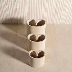 Vaso Decorativo in Marmo Beige Medio Muze