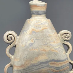 Vaso decorativo in terracotta bianca N.50