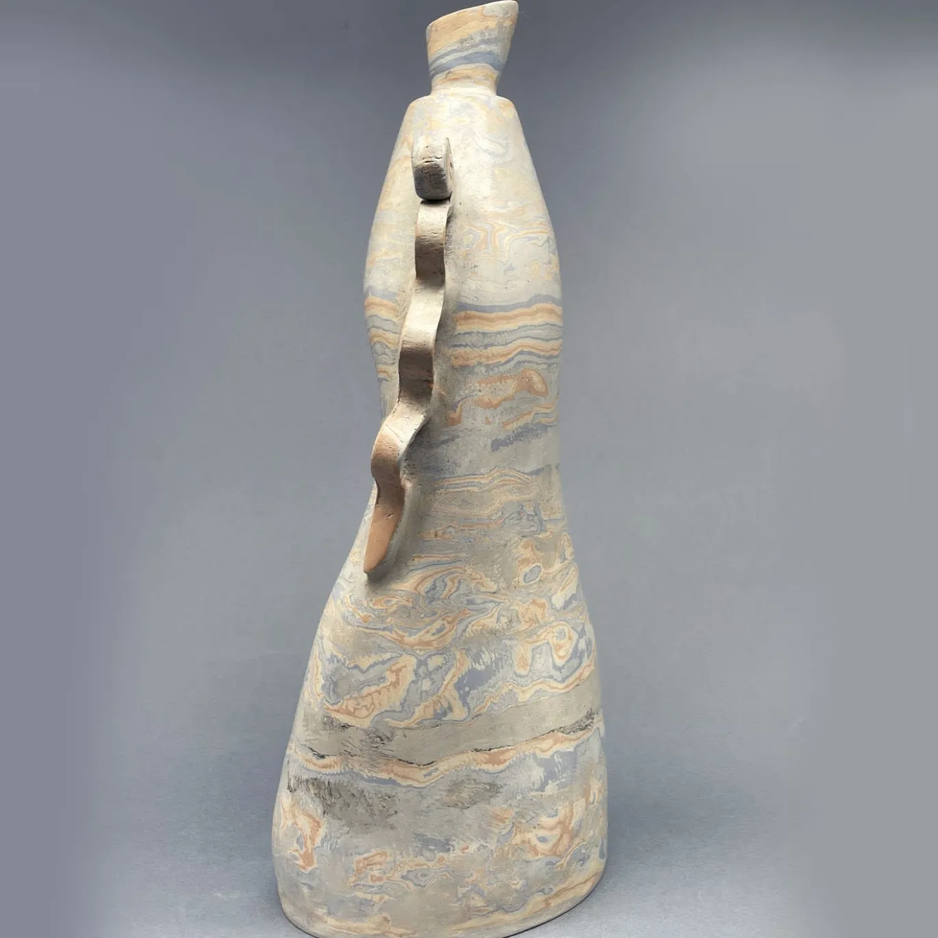 Vaso decorativo in terracotta bianca N.50