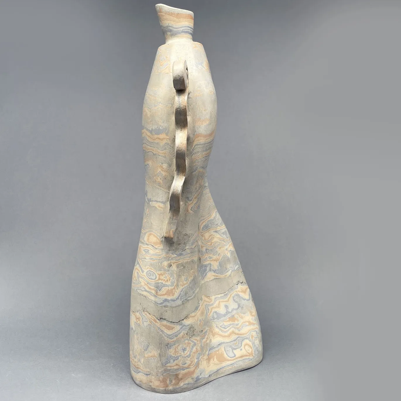 Vaso decorativo in terracotta bianca N.50