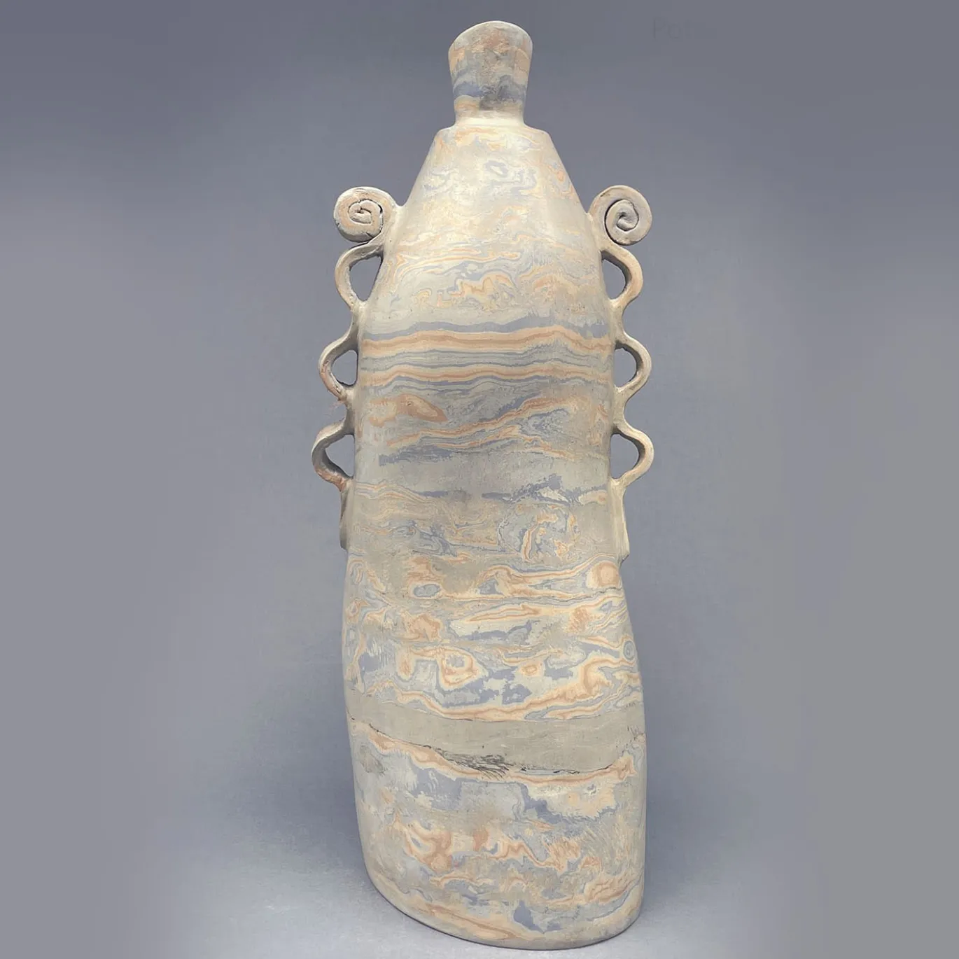 Vaso decorativo in terracotta bianca N.50