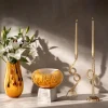 Vaso decorativo in vetro di Murano dorato Stravedamento