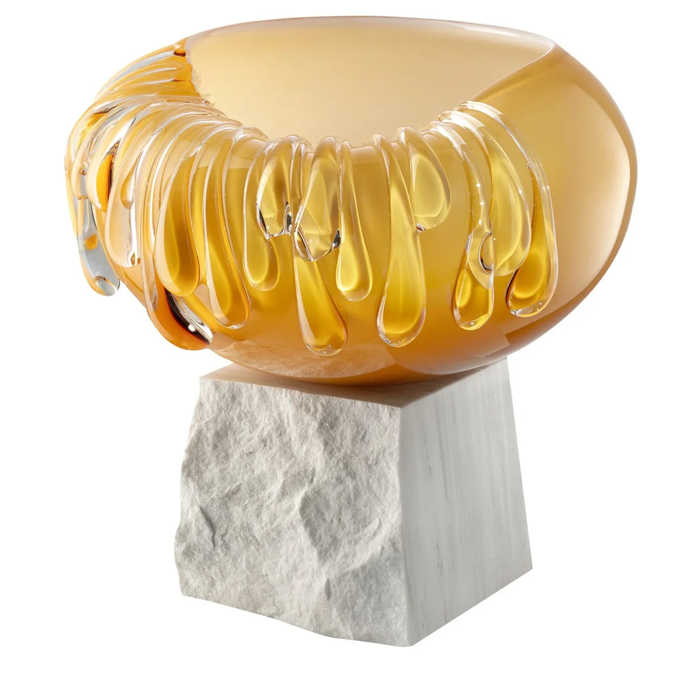 Vaso decorativo in vetro di Murano dorato Stravedamento