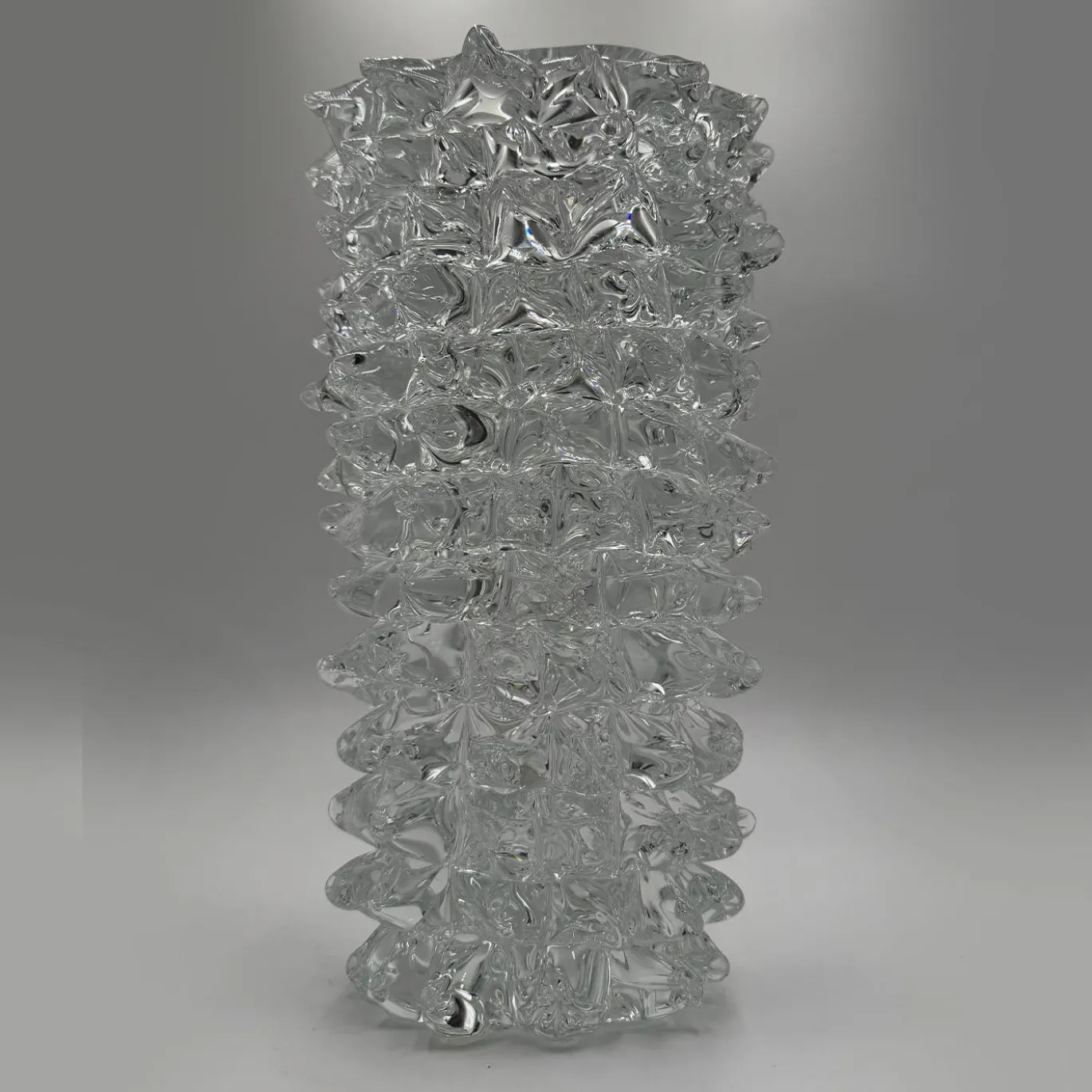Vaso decorativo in vetro di Murano trasparente Rostri