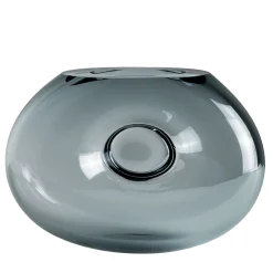 Vaso decorativo in vetro grigio-blu Roman