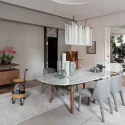 Vaso decorativo in vetro satinato Grigio WAVE