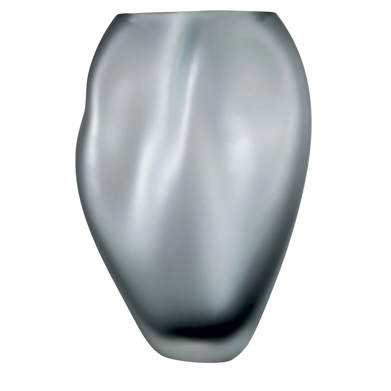 Vaso decorativo in vetro satinato Grigio WAVE