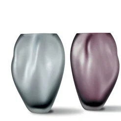 Vaso decorativo in vetro satinato Amethyst WAVE