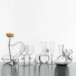 Vaso Decorativo in Vetro Trasparente Tentacle