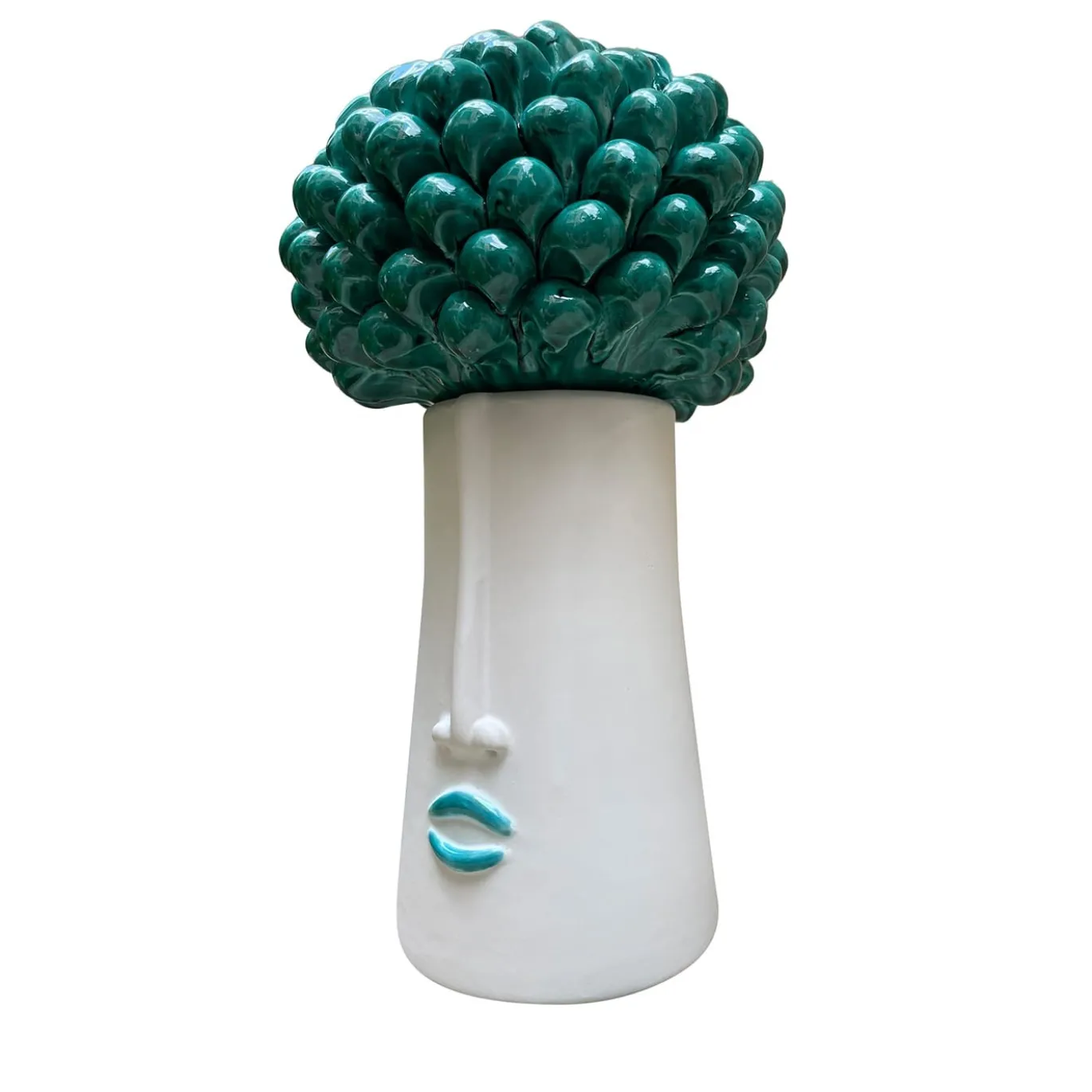 Vaso Decorativo La Pigna in Verde in Ceramica con coperchio