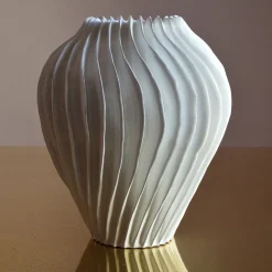 Vaso Decorativo Lefka N°2 in ceramica bianca