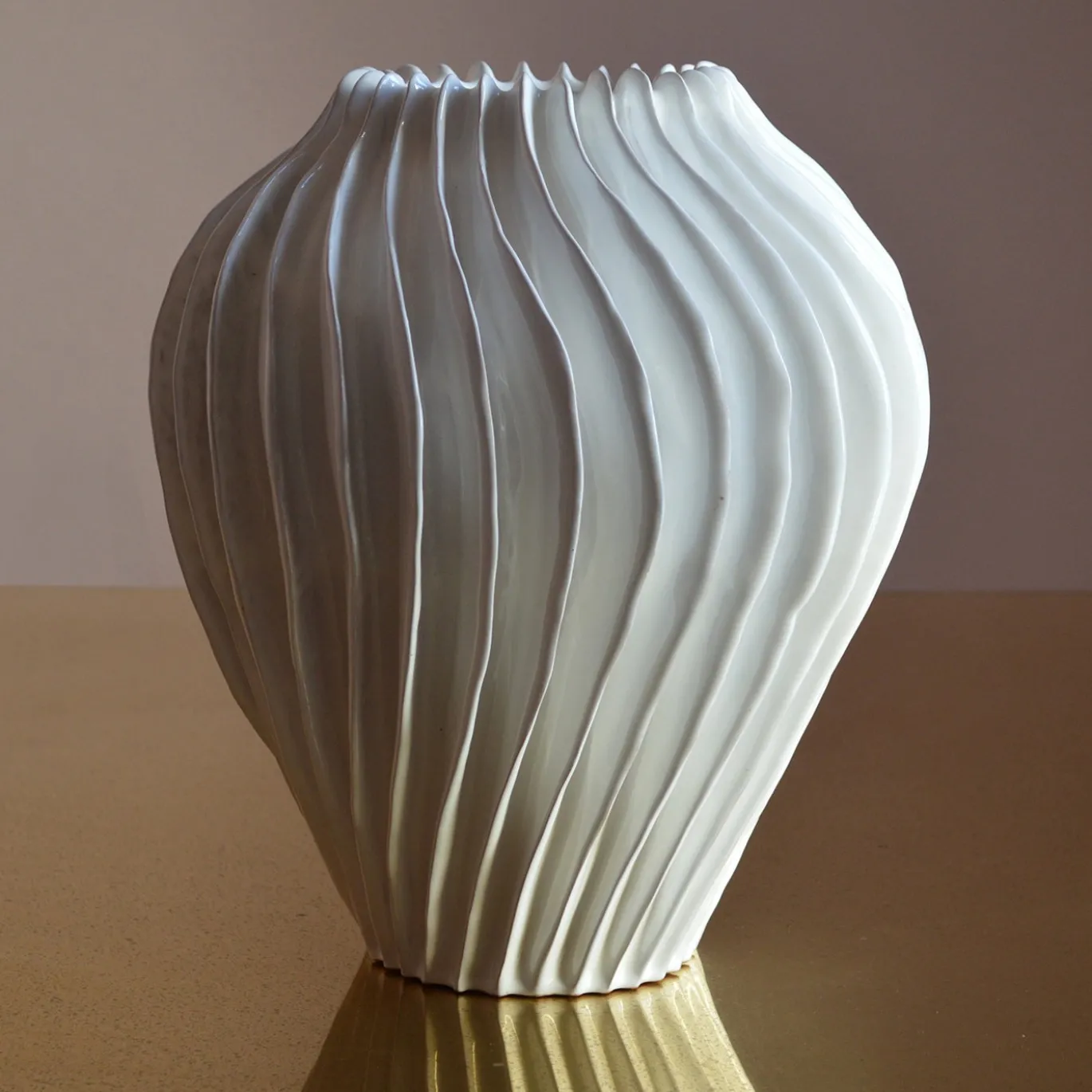 Vaso Decorativo Lefka N°2 in ceramica bianca