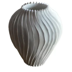 Vaso Decorativo Lefka N°2 in ceramica bianca