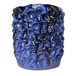 Vaso decorativo Medium della serie Onda in ceramica lilla bronzata