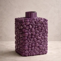 Vaso decorativo Mulberry in ceramica smaltata prugna
