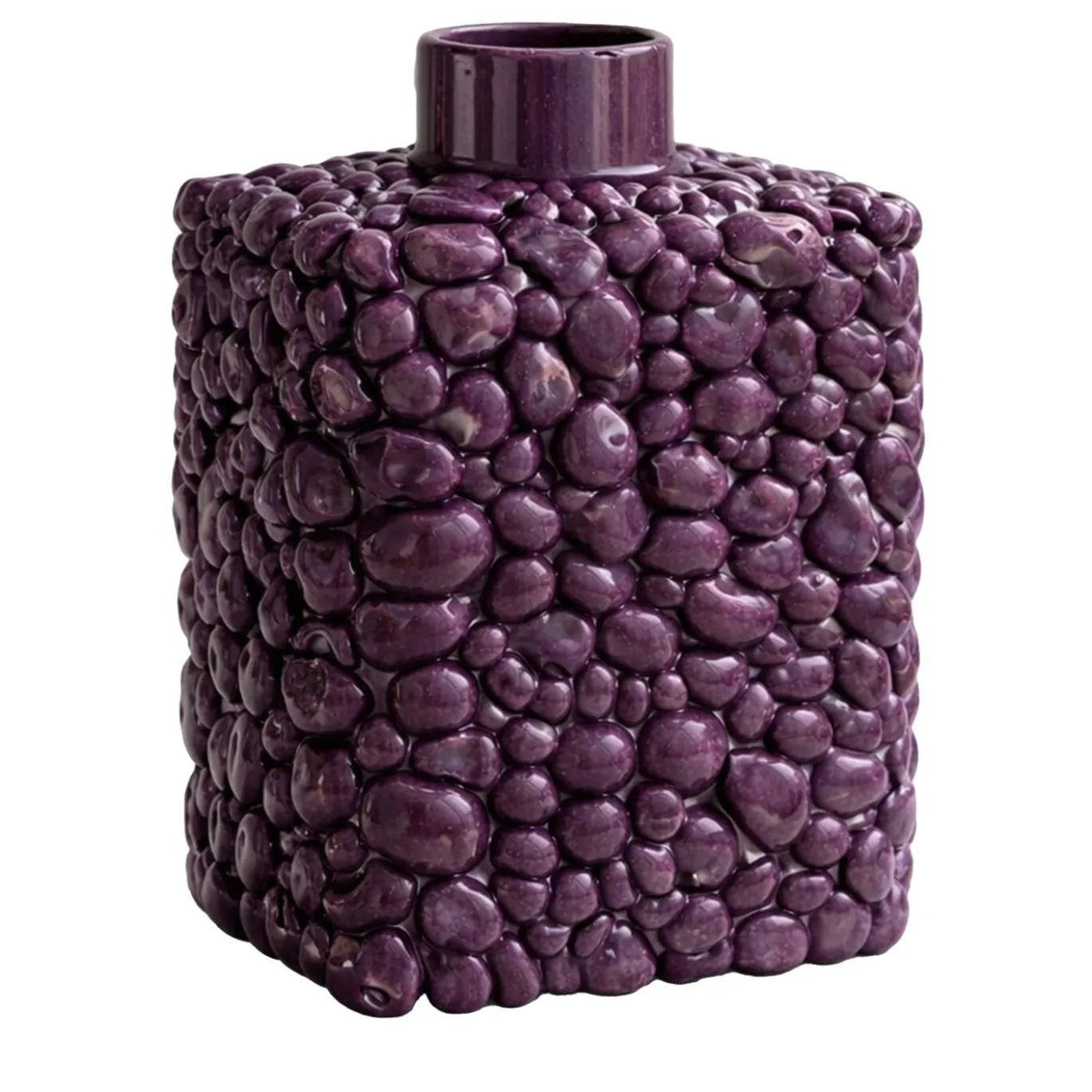 Vaso decorativo Mulberry in ceramica smaltata prugna
