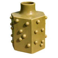 Vaso decorativo Oliva in ceramica satinata verde oliva