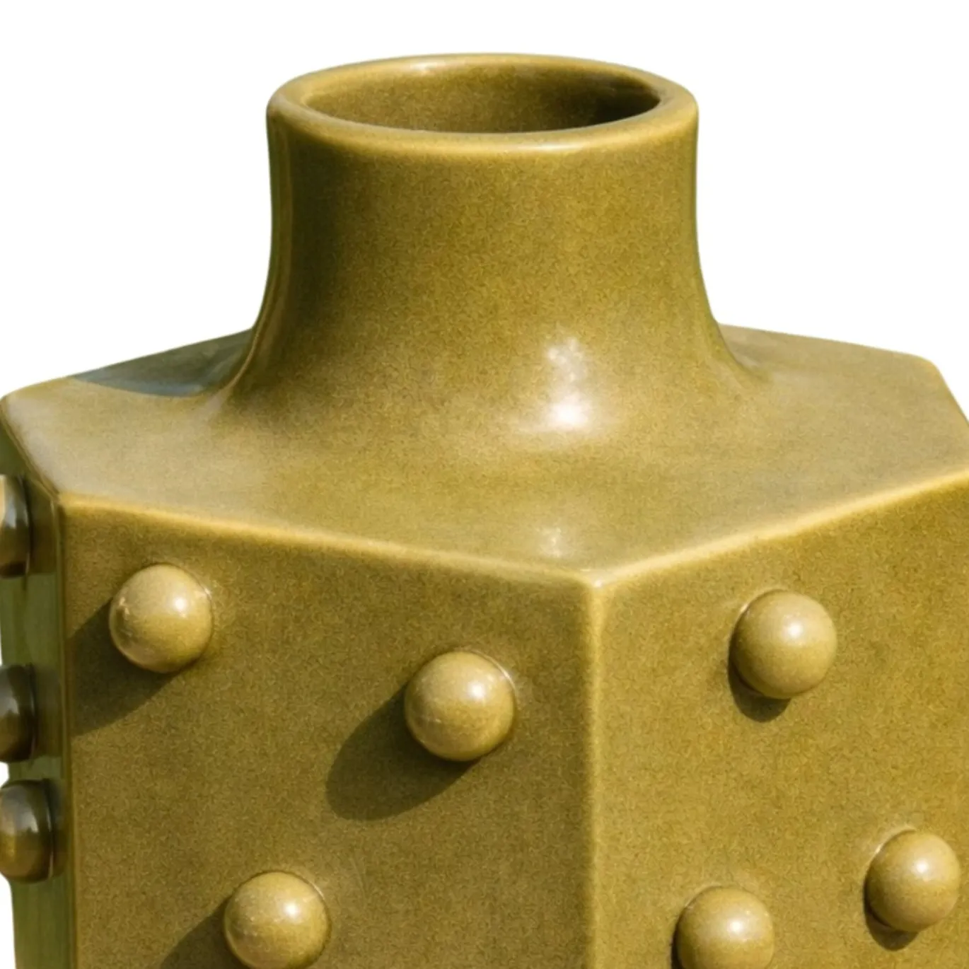 Vaso decorativo Oliva in ceramica satinata verde oliva