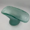 Vaso decorativo Onda di Giada in vetro di Murano verde acqua con finitura satinata