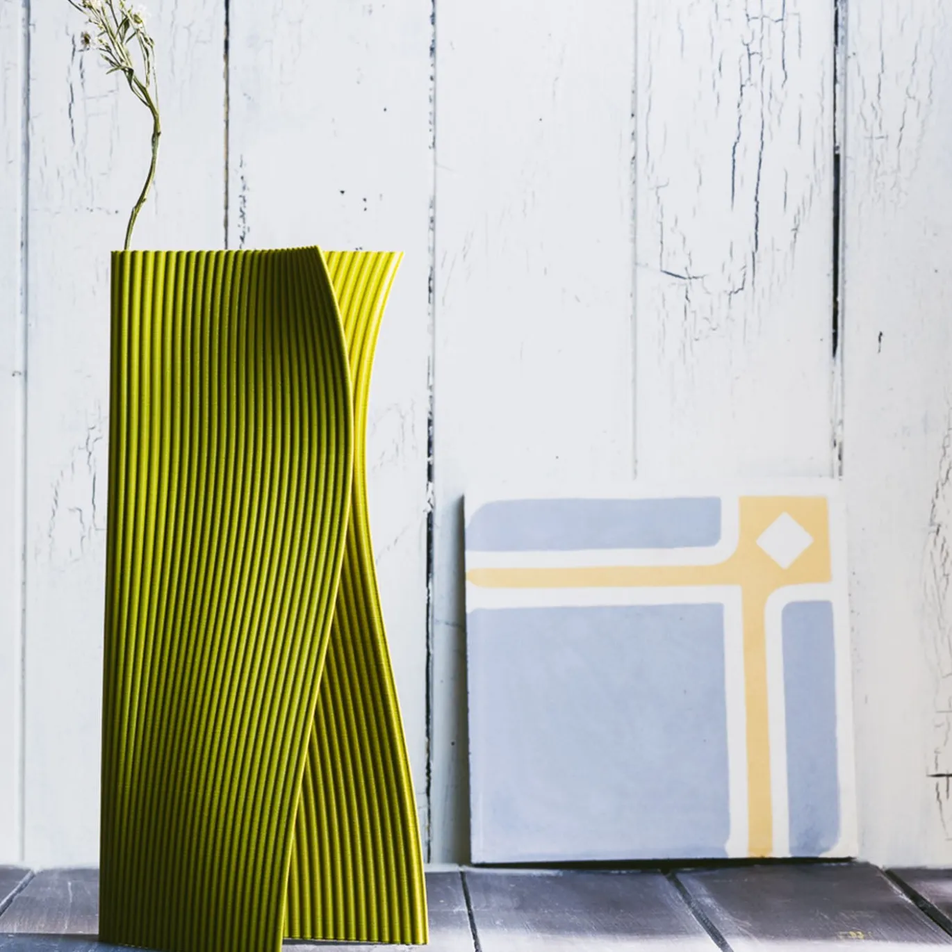 Vaso Decorativo Onda Giallo