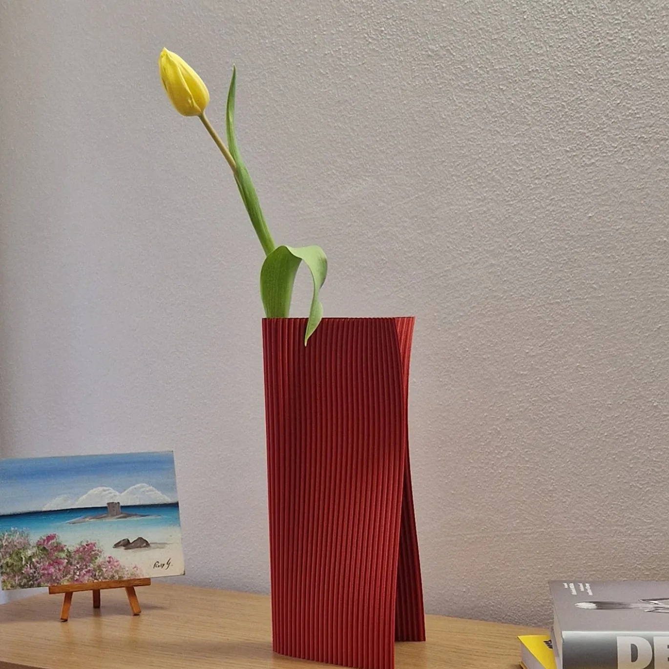 Vaso Decorativo Onda Rosso