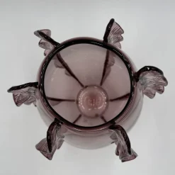 Vaso decorativo Onde alto in vetro di Murano rosa