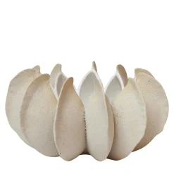 Vaso Decorativo Ossa Anice Stellato in Grès Bianco