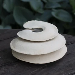 Vaso Decorativo Ossa Medicago Orbicolare in Grès Bianco