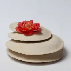 Vaso Decorativo Ossa Medicago Orbicolare in Grès Bianco