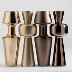 Vaso Decorativo Pauchy Paire in Ceramica Oro Opaco
