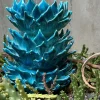 Vaso decorativo Pinecone in ceramica smaltata azzurra