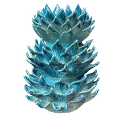 Vaso decorativo Pinecone in ceramica smaltata azzurra