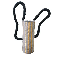 Vaso Decorativo Project Material Oro e Grigio #2