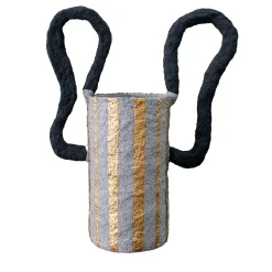 Vaso Decorativo Project Material Oro e Grigio #1