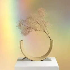 Vaso Decorativo Rainbow in porcellana gialla