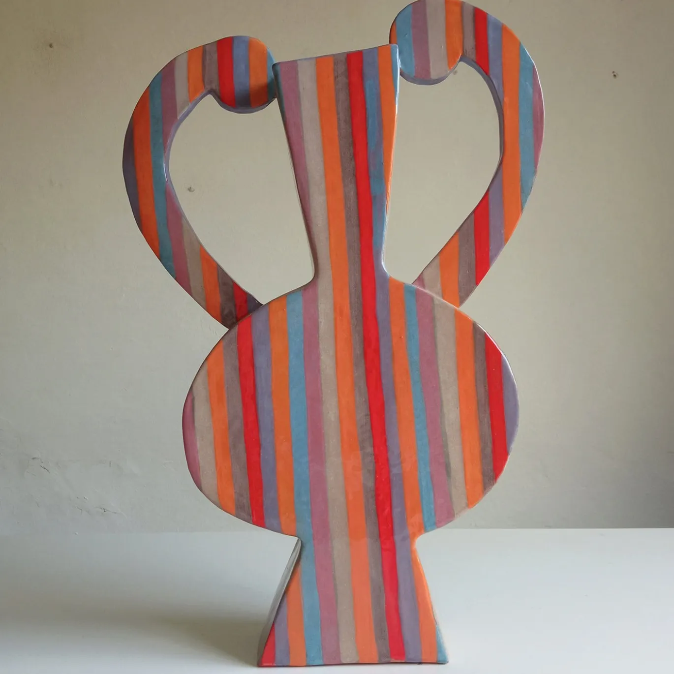 Vaso Decorativo Rompete Le Righe in Terracotta