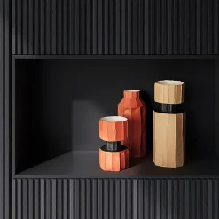 Vaso Decorativo Safa Etero Corteccia Beige e Nero