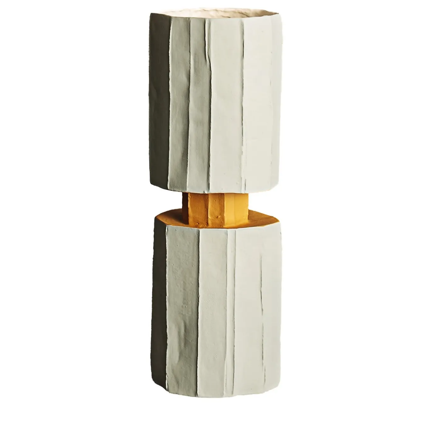 Vaso Decorativo Safa Mono Corteccia Verde Chiaro e Giallo