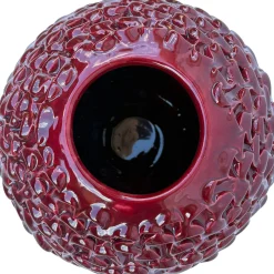 Vaso decorativo Small Round della serie Onda in ceramica rossa