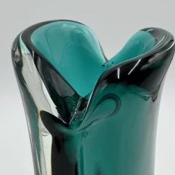 Vaso decorativo Sommerso in vetro di Murano verde