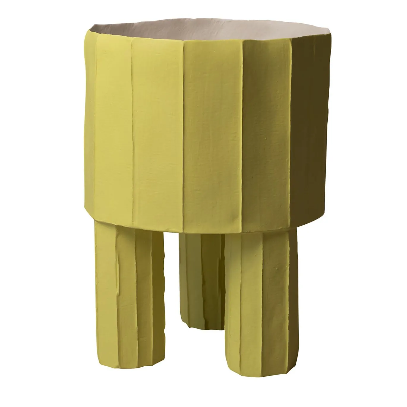 Vaso Decorativo Tripode Cartoccio D11/Giallo Cedro