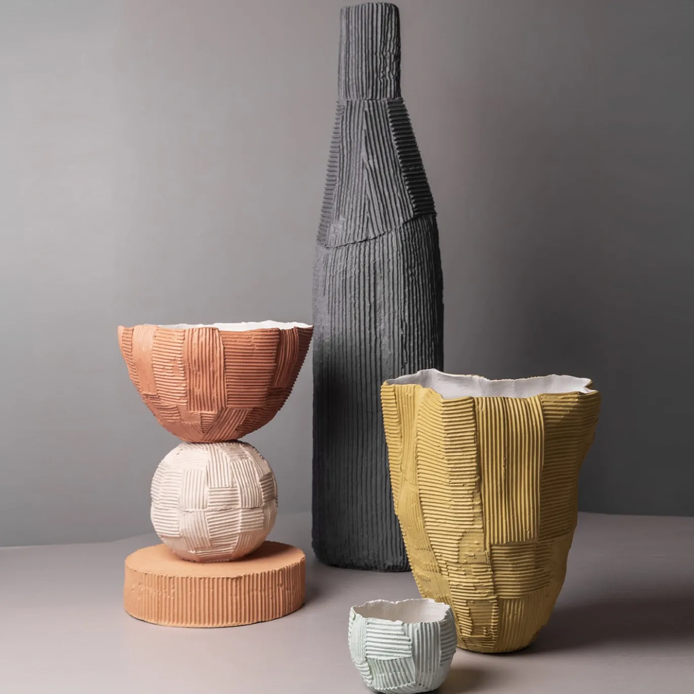 Vaso Decorativo Trofeo Cartoccio C16/Corallo E8/Salmone B16/Papaya