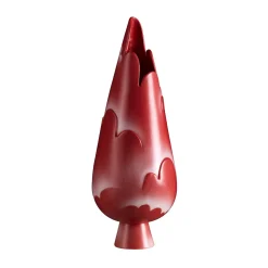 Vaso decorativo Tsuki alto in argilla rossa di Nicola Orsini