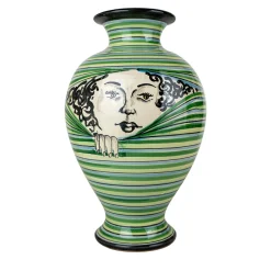Vaso Decorativo Verde e Giallo della Serie Curiosi