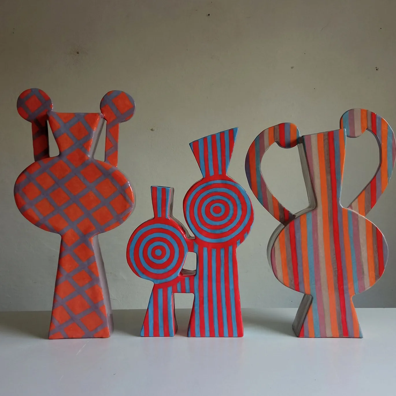 Vaso Decorativo We in Terracotta Doppio con Strisce
