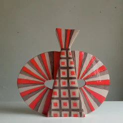 Vaso decorativo Wild Double-Face rosso in terracotta